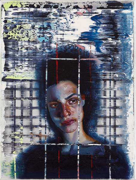 Rayk Goetze: Zustand [Portrait], 2020, Öl und Acryl auf Leinwand, 40 x 30 cm

